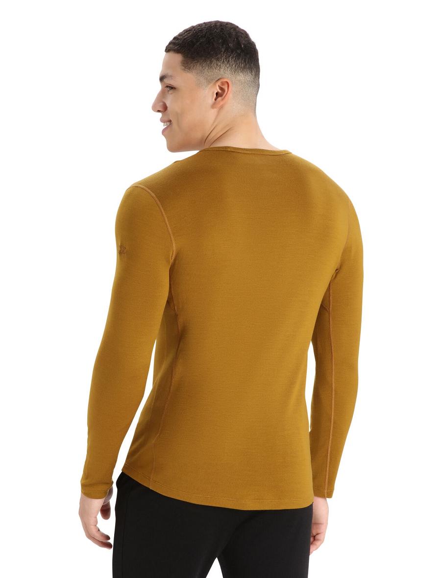 Men's Icebreaker Merino 260 Tech Long Sleeve Crewe Thermal Top Base Layers Clove | CA 1553VRWD